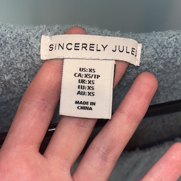 XS Light Blue Fuzzy Sweater - Picture 3 of 3